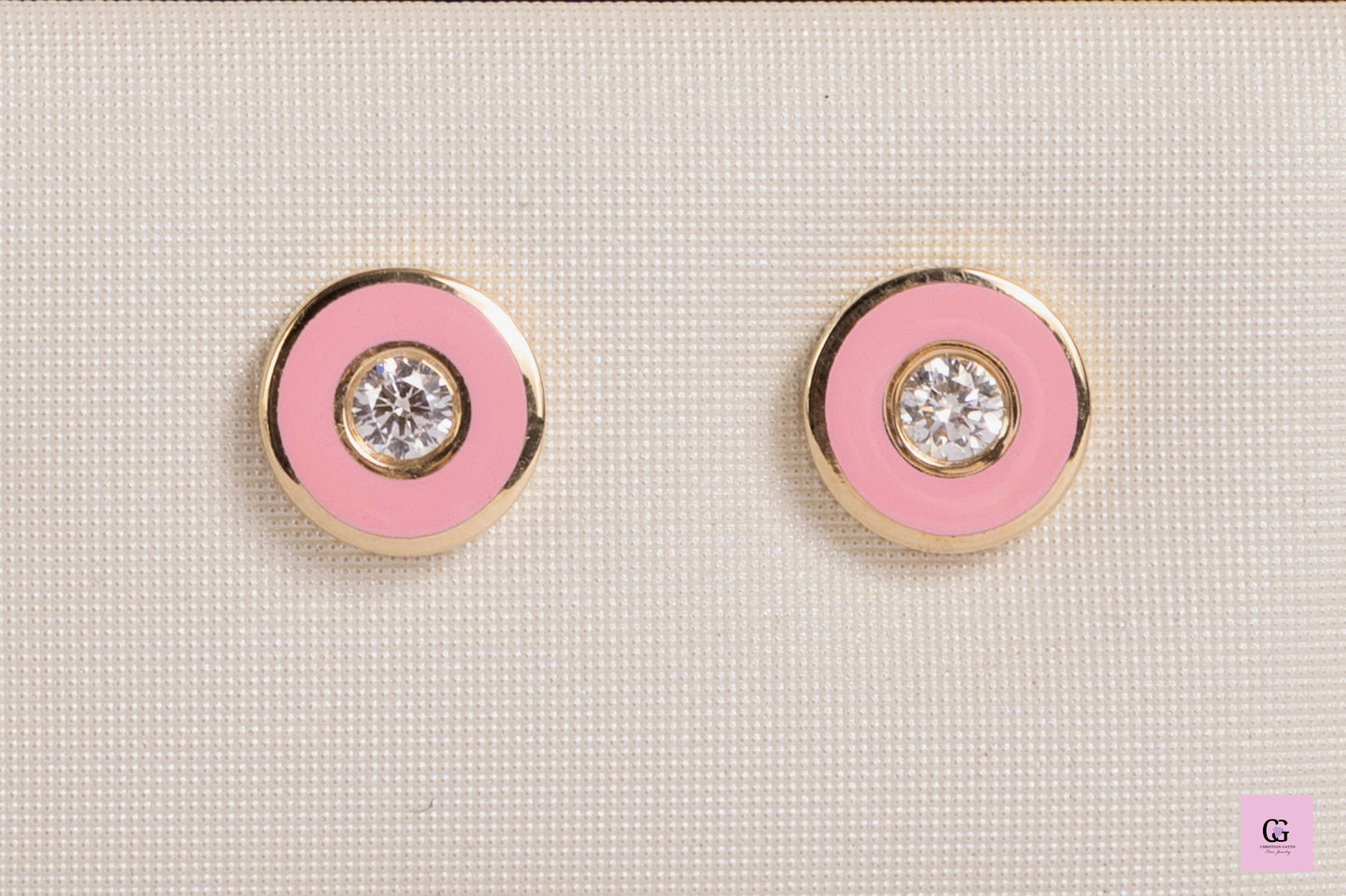 Diamond Enamel Earrings