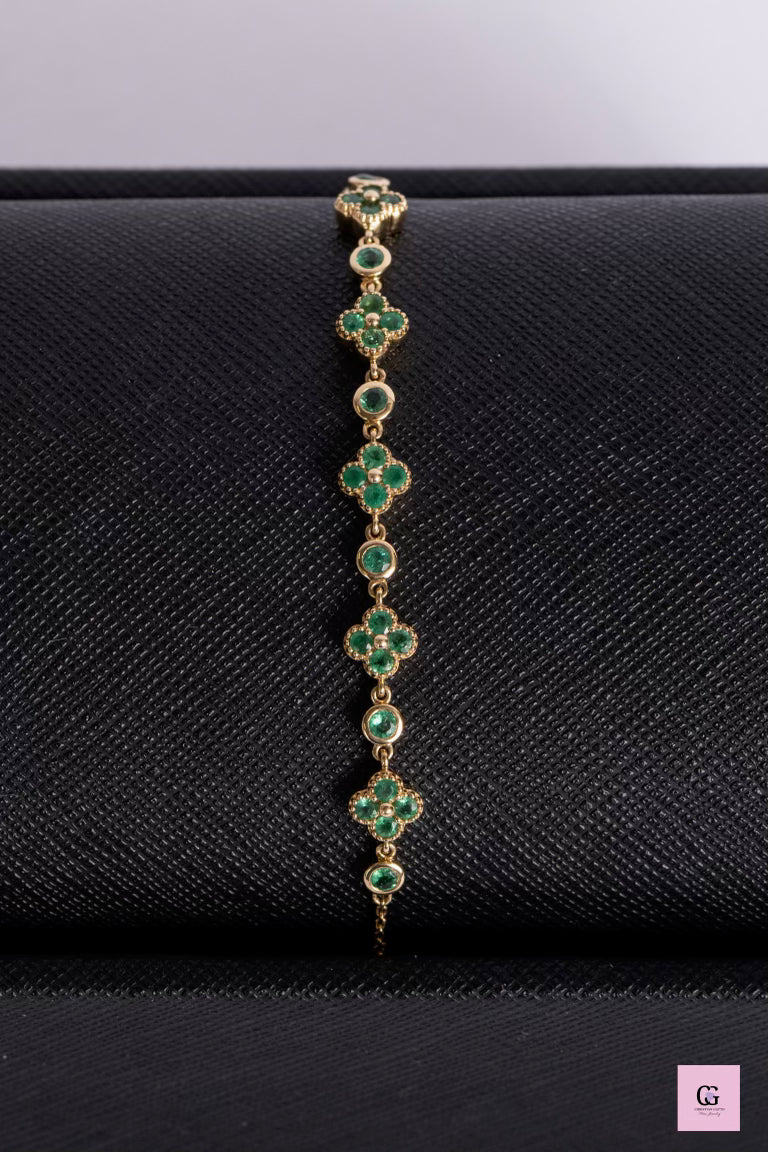 Emerald Clover Bracelet