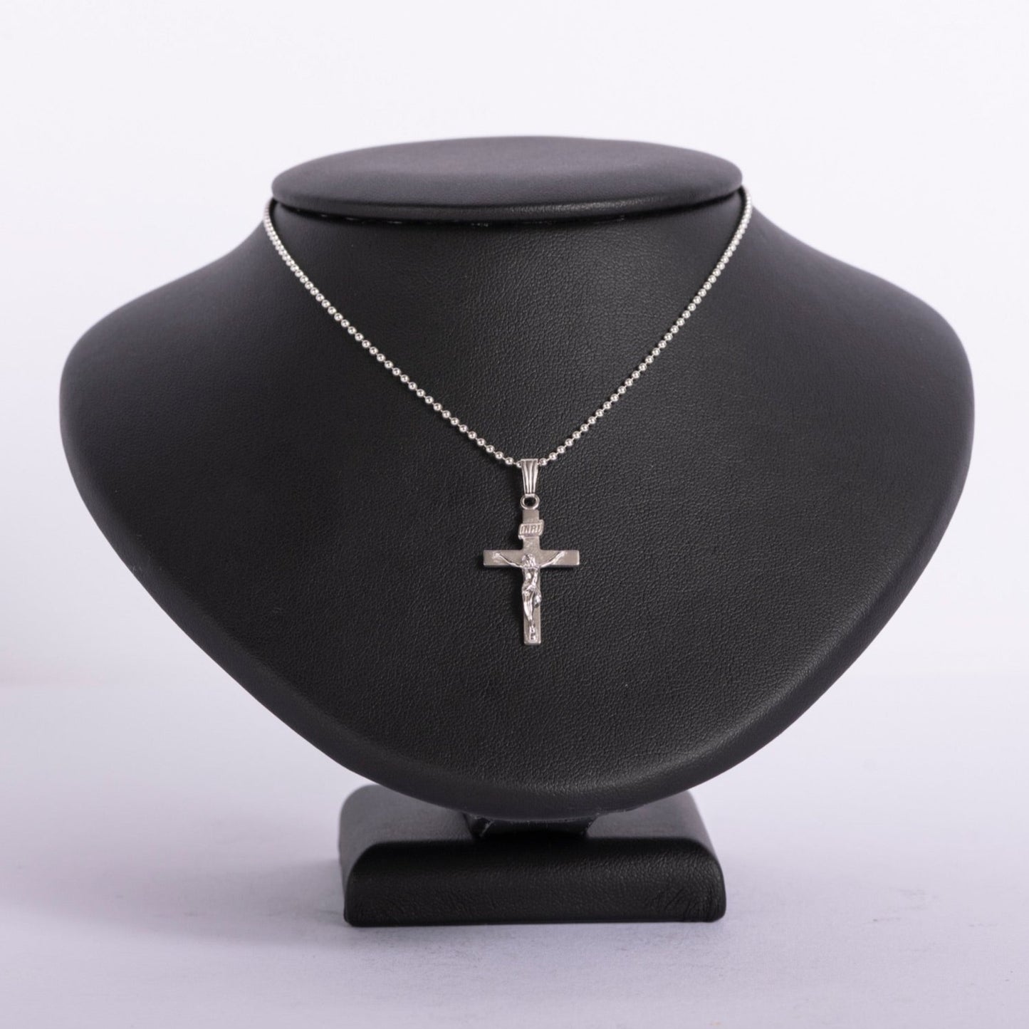 White Gold Crucifix Cross