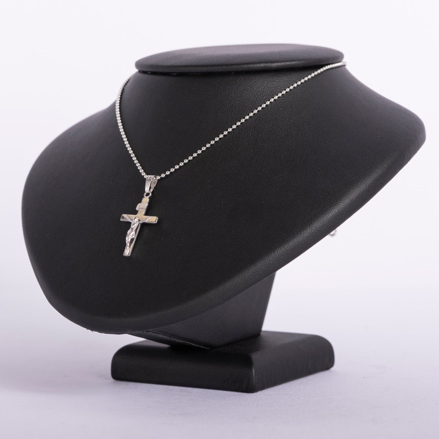 White Gold Crucifix Cross