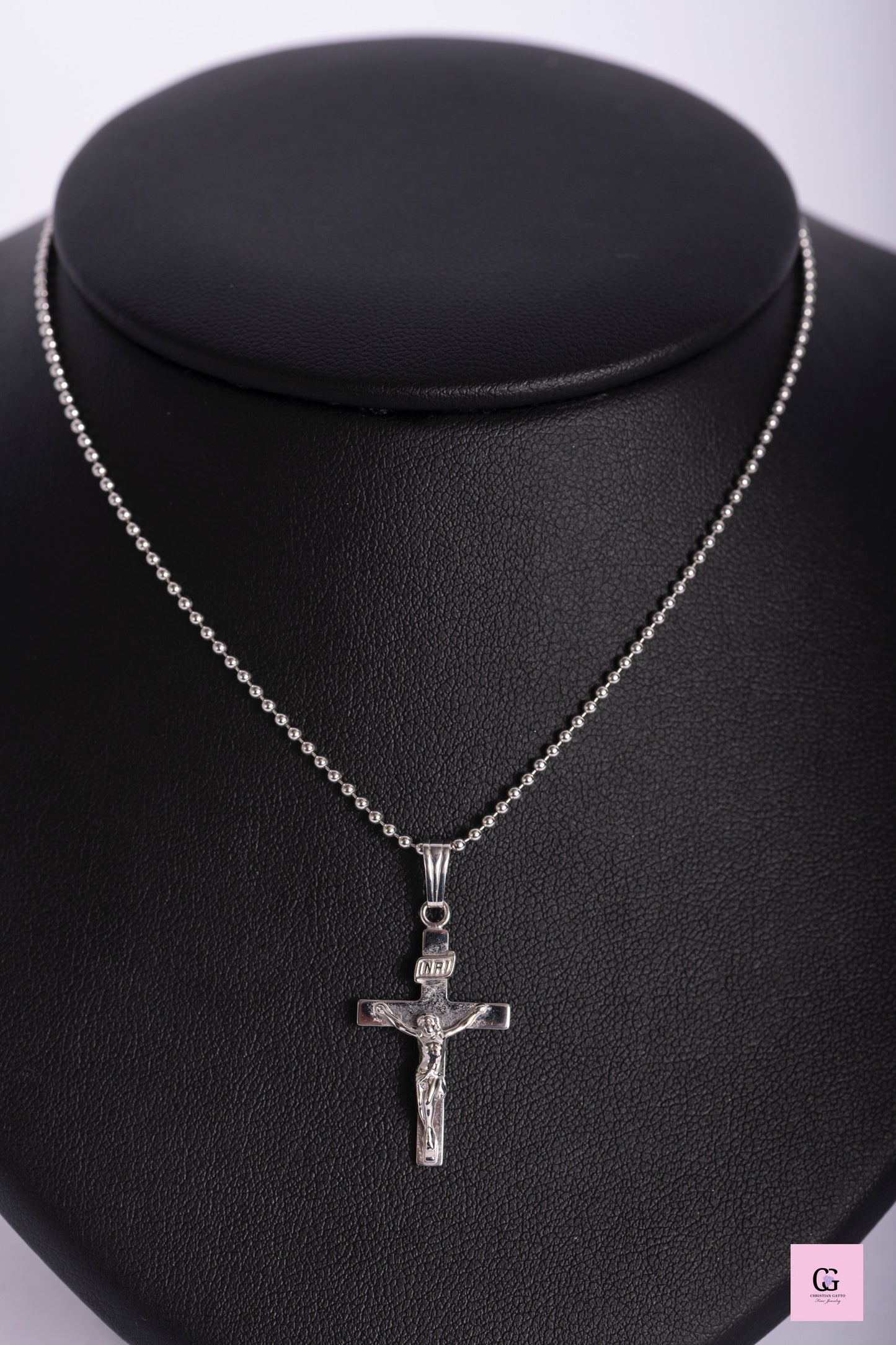 White Gold Crucifix Cross