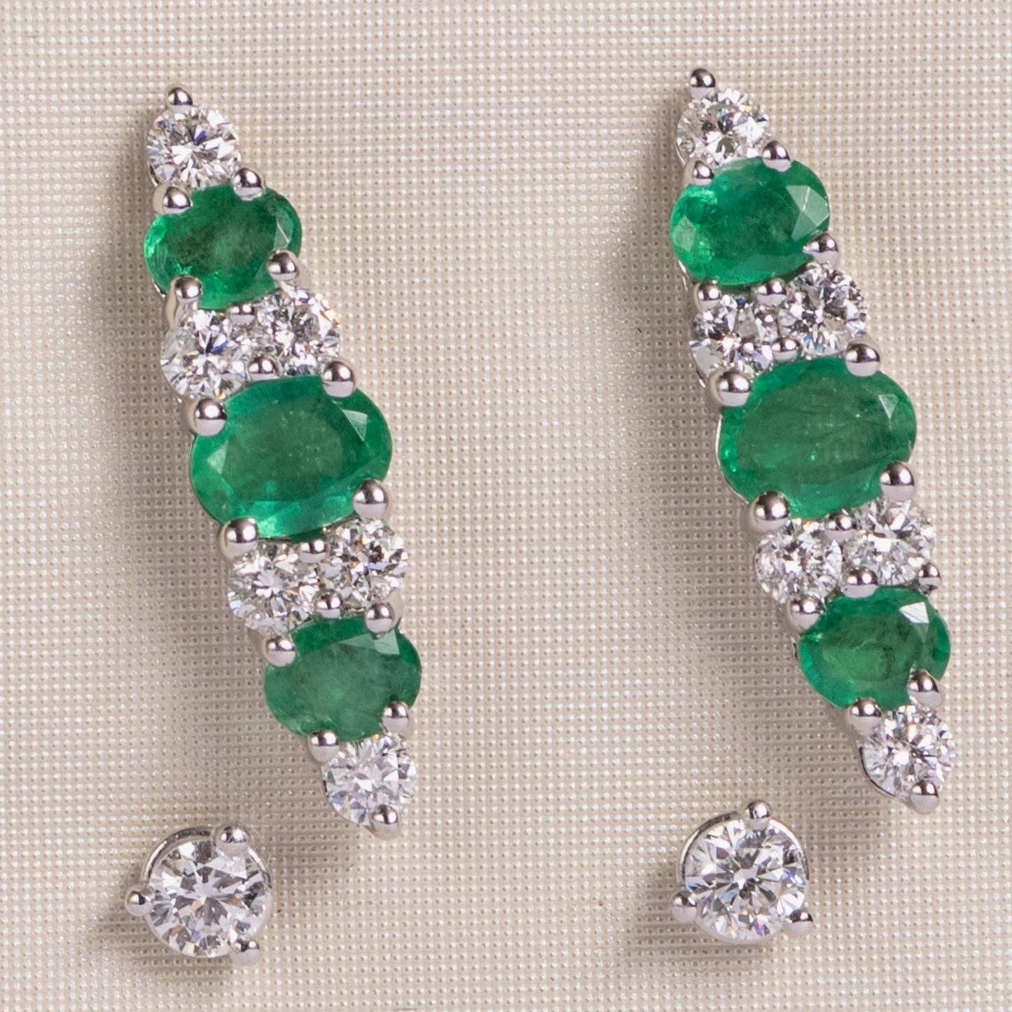 Diamond-Emerald Earrings