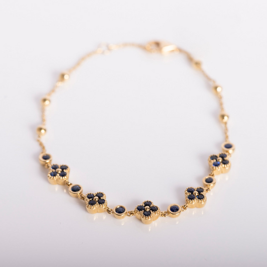 Sapphire Clover Bracelet