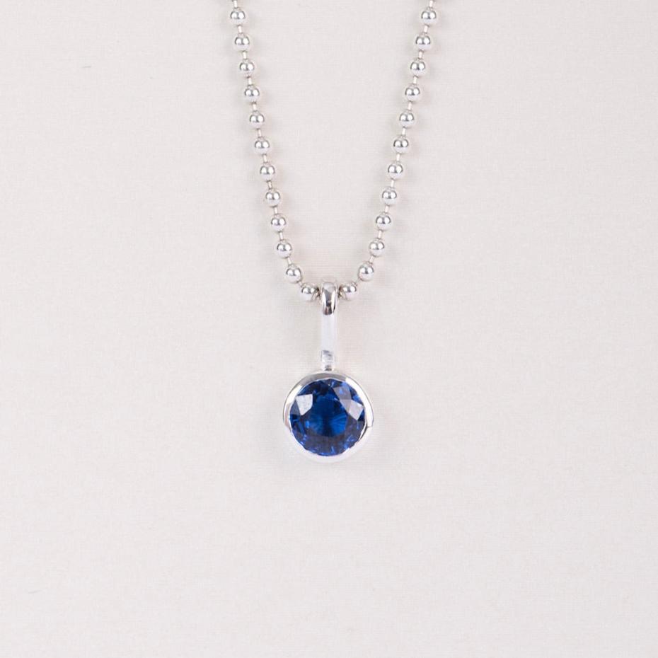 Sapphire Solitaire Pendant