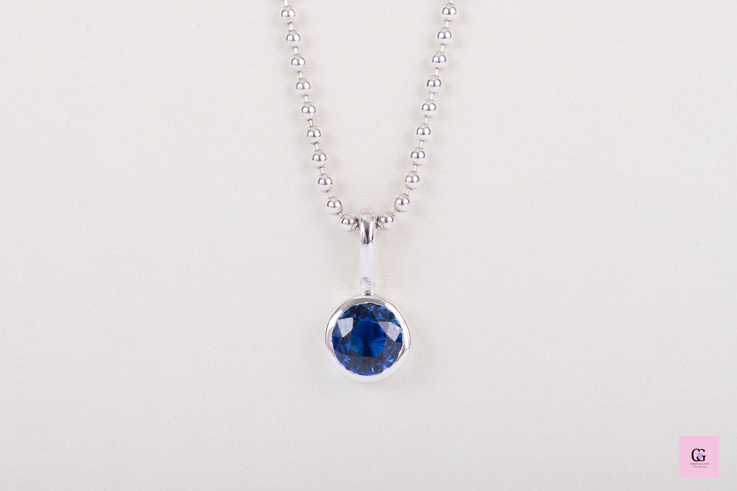 Sapphire Solitaire Pendant