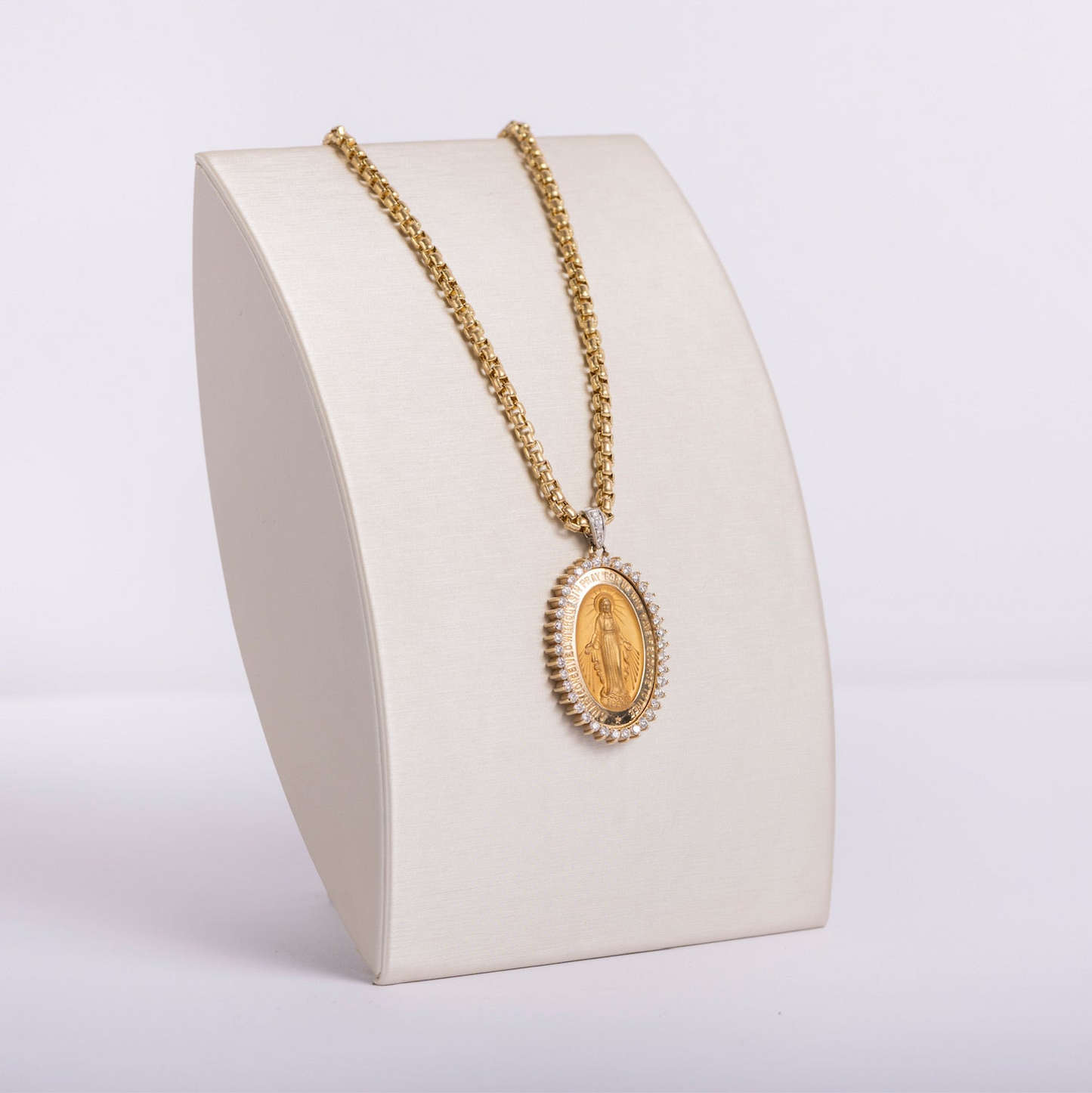 Diamond Blessed Mother Pendant