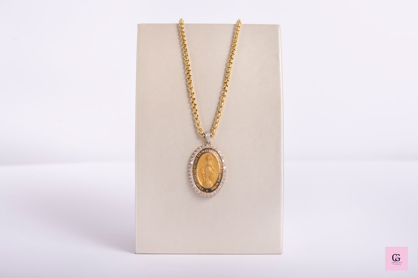 Diamond Blessed Mother Pendant
