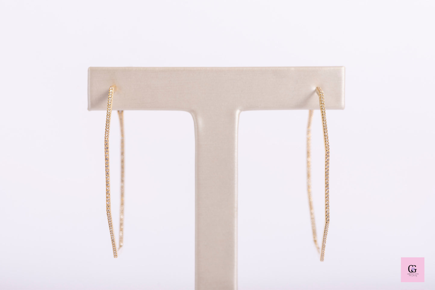 Diamond Octagonal Hoop Earrings