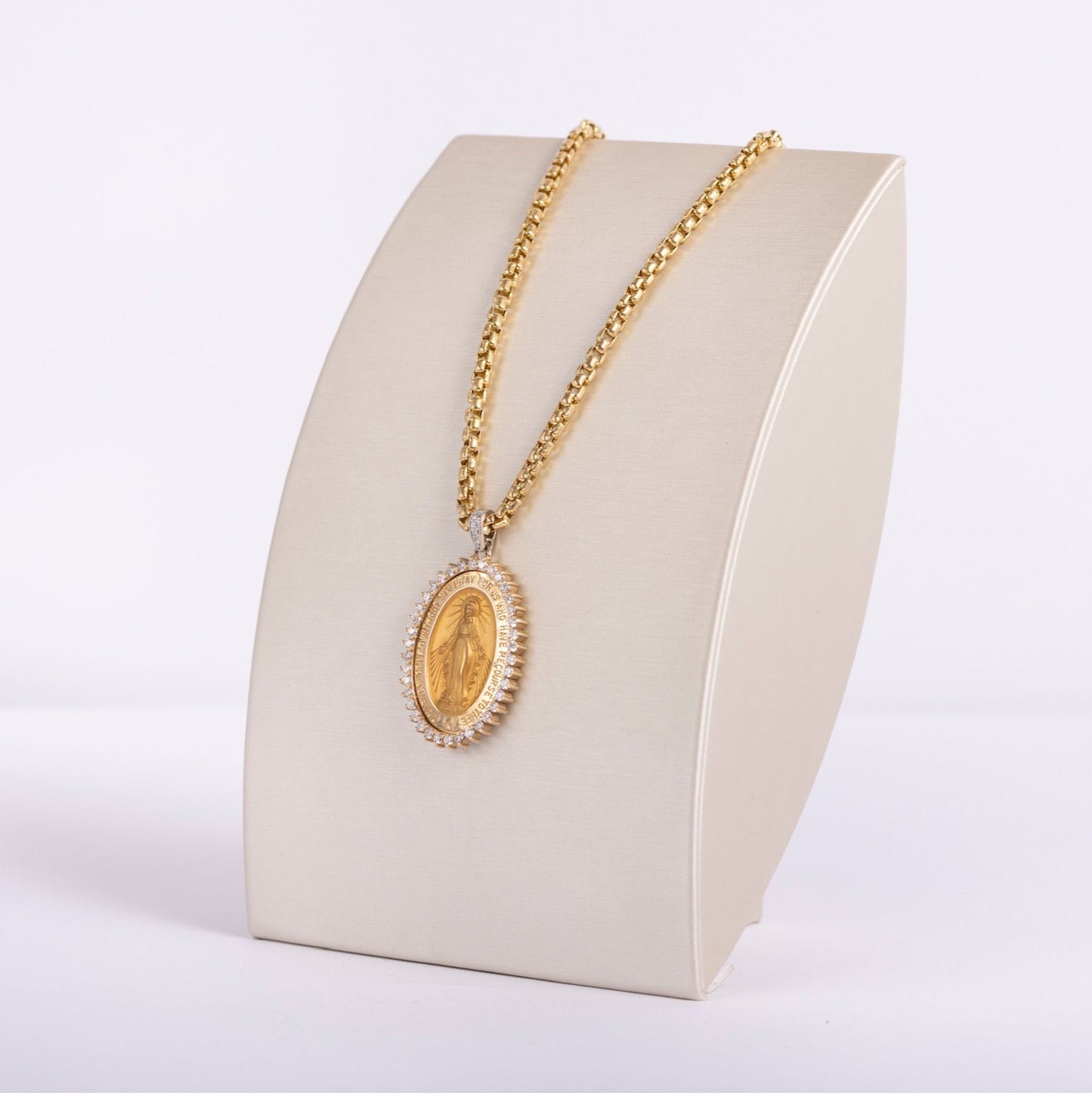 Diamond Blessed Mother Pendant