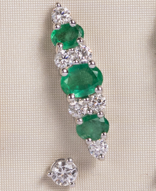 Diamond-Emerald Earrings