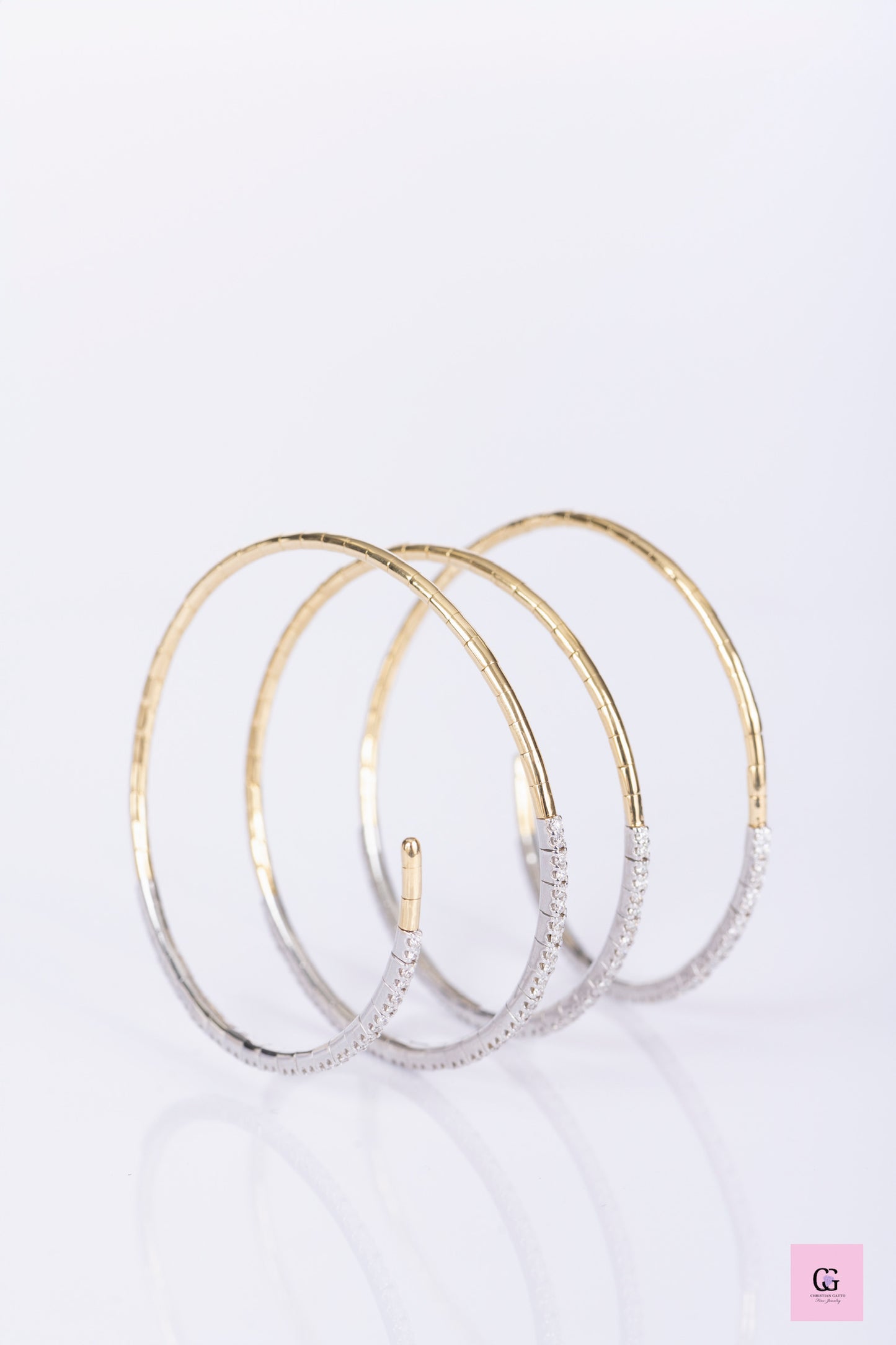 Spiral Diamond Bangle